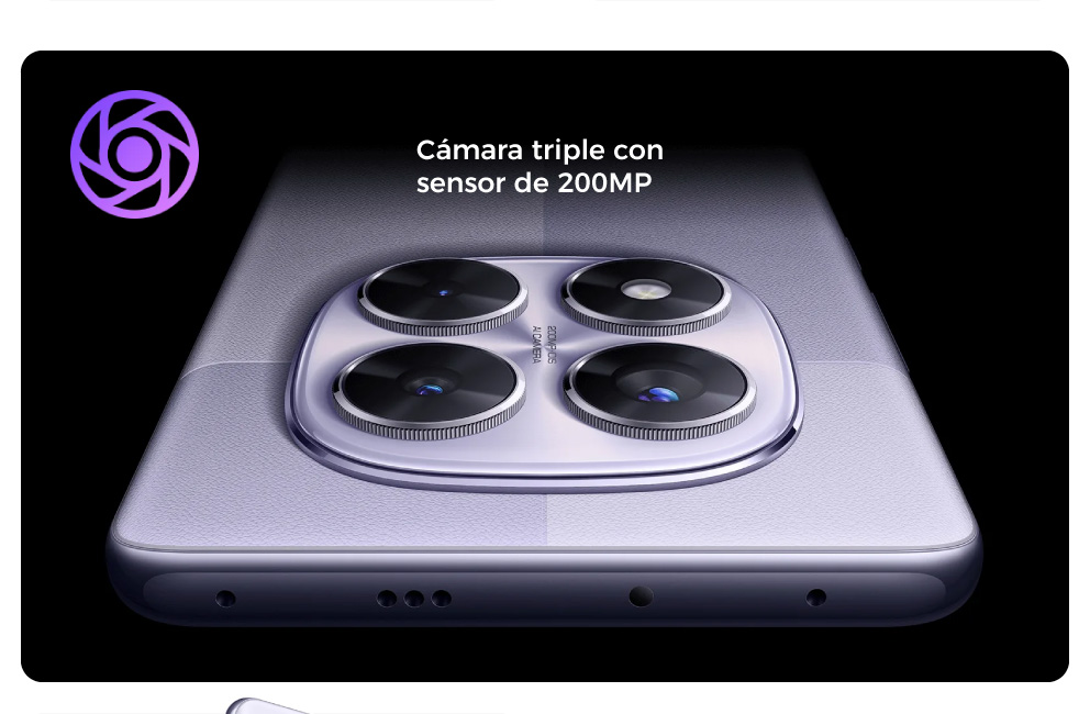 Cámara triple con sensor de 200 MP