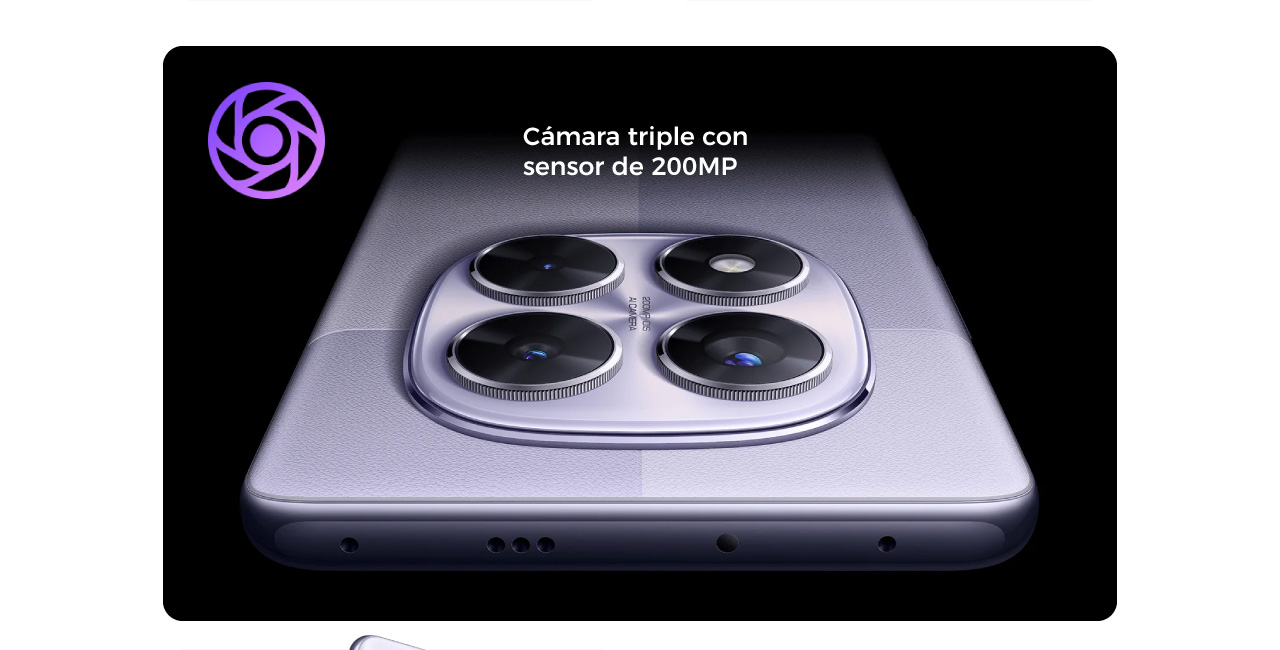 Cámara triple con sensor de 200 MP