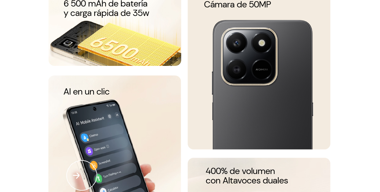 6 500 mAh de batería con una carga rápida de 35w