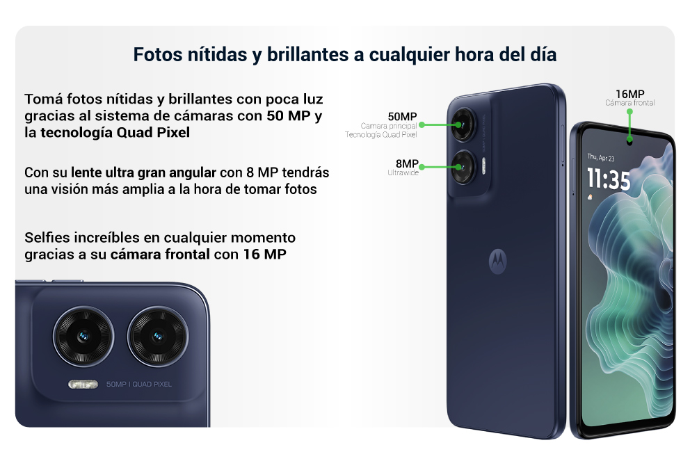 Fotos nítidas y brillantes a cualquier hora del día