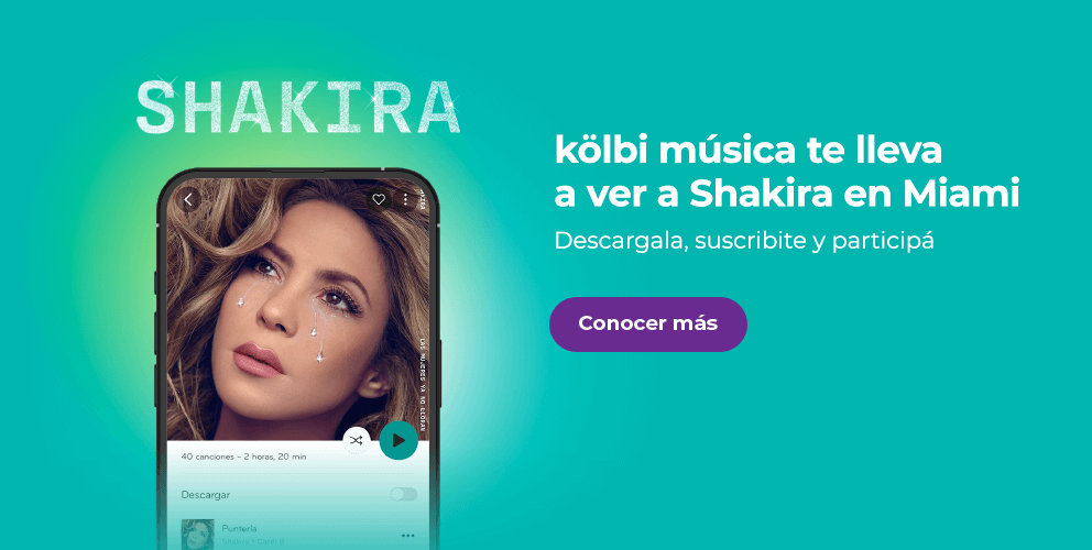 kölbi música te lleva a ver a Shakira en Miami. Descargala, suscribite y participá