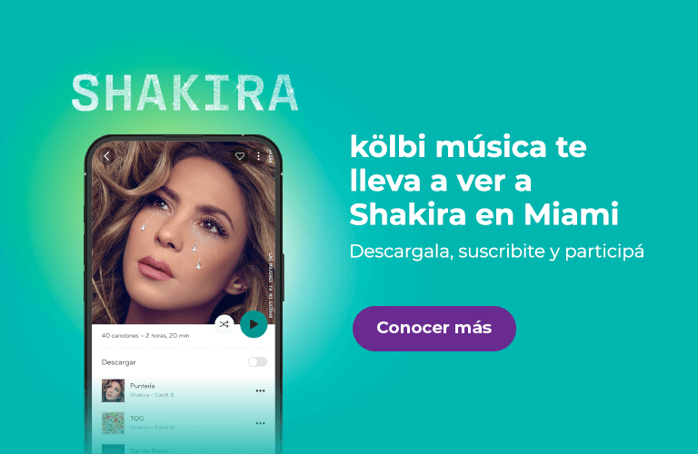 kölbi música te lleva a ver a Shakira en Miami. Descargala, suscribite y participá