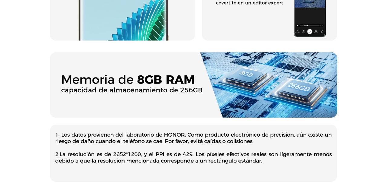 Memoria RAM de 8GB y almacenamiento de 256GB