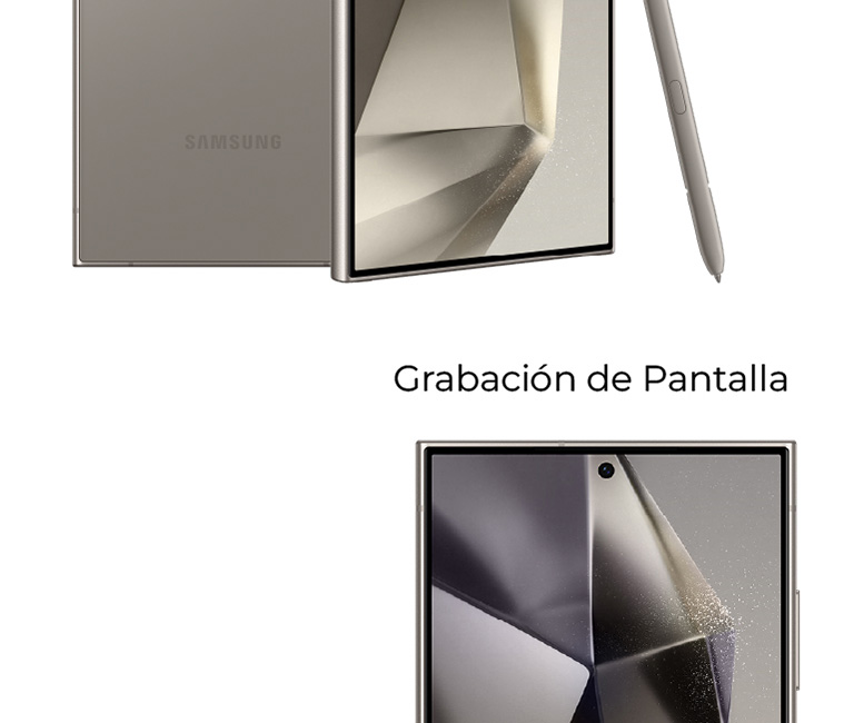 Samsung Galaxy S24 ultra vista trasera con grabación de pantalla