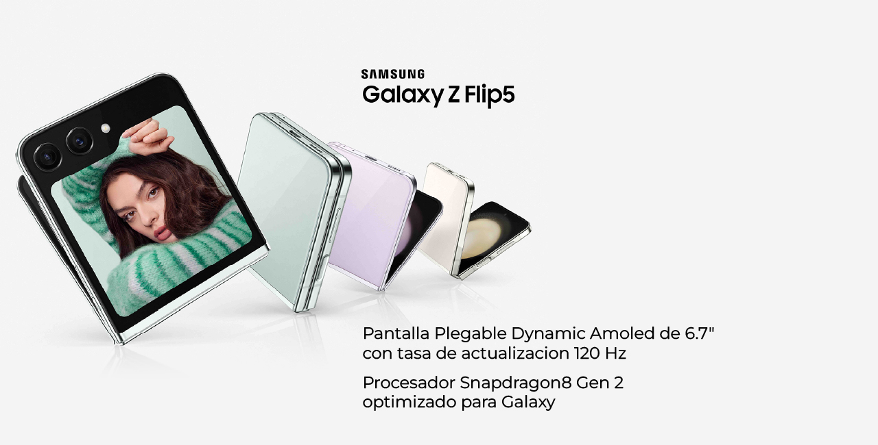 Samsung Galaxy Z Flip5 con pantalla plegable Dynamic Amoled