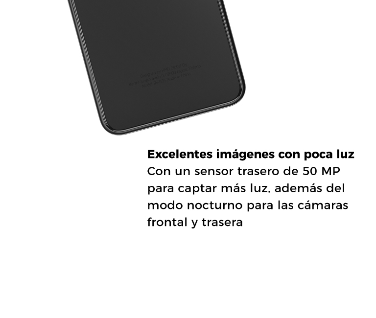 Excelentes imágenes con poca luz. Con un sensor trasero de 50 MP para captar más luz