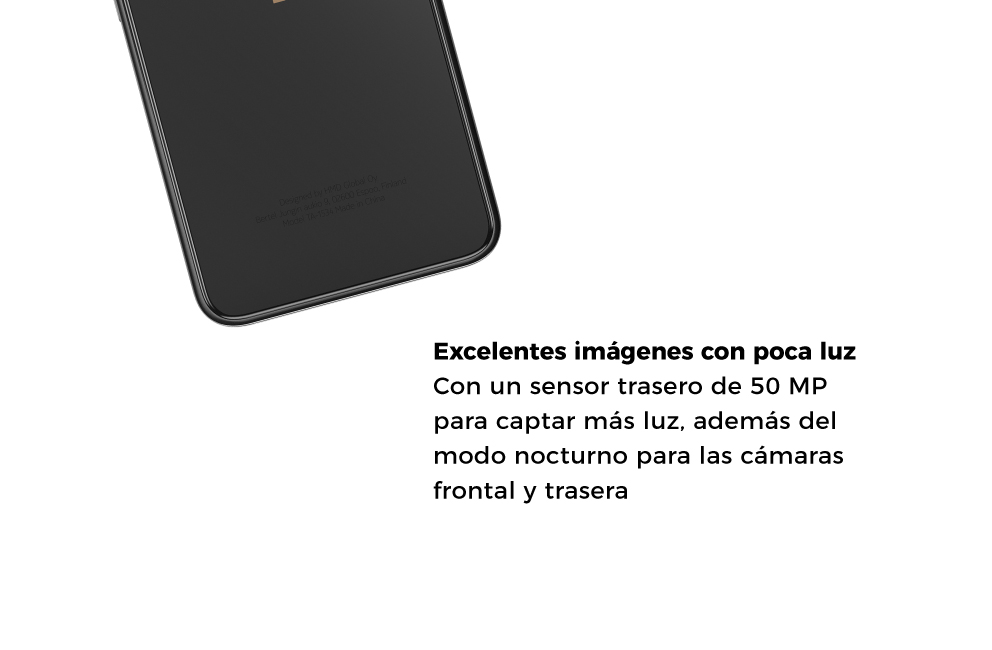 Excelentes imágenes con poca luz. Con un sensor trasero de 50 MP para captar más luz