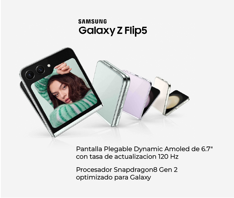 Samsung Galaxy Z Flip5 con pantalla plegable Dynamic Amoled