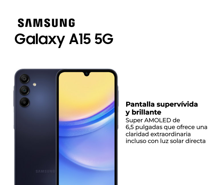 Samsung Galaxy A15 5G, pantalla super vívida y brillante